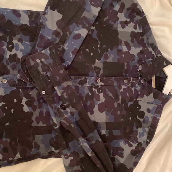 Burberry Brit camo dress shirt. Blue, grey and navy. Size small - Picture 2 of 5
